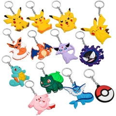 10 Styles Pokemon Cartoon Anime Keychain