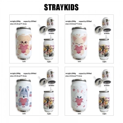 straykids 动漫印花不锈钢保温杯可乐杯易拉罐吸管水杯