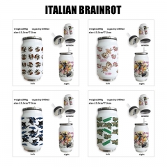 Italian Brainrot 动漫印花不锈钢保温杯可乐杯易拉罐吸管水杯