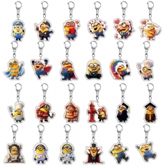 24 Styles Despicable Me Cartoon Pendant Anime Acrylic Keychain