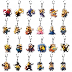 24 Styles Despicable Me Cartoon Pendant Anime Acrylic Keychain