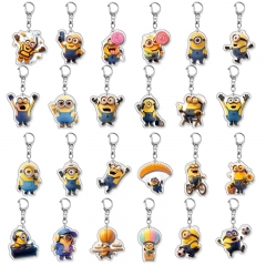 24 Styles Despicable Me Cartoon Pendant Anime Acrylic Keychain