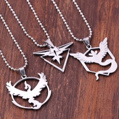 2 Styles Pokemon Cartoon Anime Stainless Steel Necklace