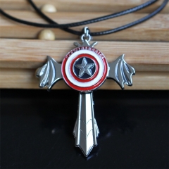 Captain America Cartoon Anime Alloy Necklace