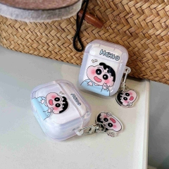 可爱自拍小新适用airpods 4苹果蓝牙无线耳机套1/2/3代pro2保护套