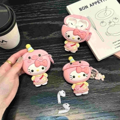 KT猫变装小猪适用airpods pro苹果蓝牙耳机套1/2/3/4代卡通保护壳