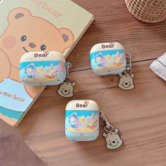 冰激凌维尼小熊适用airpods pro2苹果蓝牙耳机套1/2/3/4代保护壳