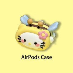 可爱蜜蜂KT猫airpods pro苹果蓝牙耳机套2/3代硅胶卡通保护套适用
