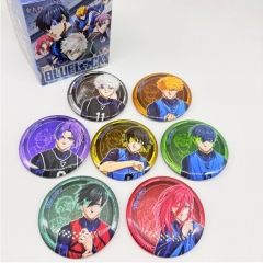 7PCS/SET 75MM Blue Lock Cartoon Pin Anime Brooch