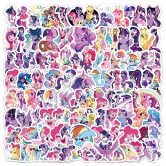 100张小马宝莉My Little Pony涂鸦贴纸跨境装饰水杯汽车贴画