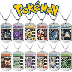 12 Styles Pokemon Cartoon Anime Stainless Steel Necklace