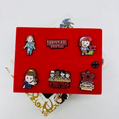 6PCS/SET Stranger Things Cartoon Pin Anime Alloy Brooch