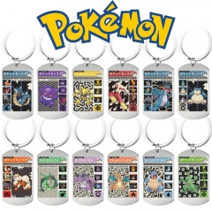 12 Styles Pokemon Cartoon Anime Stainless Steel Keychain