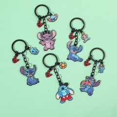 4 Styles Lilo & Stitch Cartoon Anime Alloy Keychain