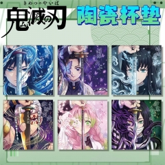 43 Styles 10cm Demon Slayer: Kimetsu no Yaiba Cartoon Ceramics Cup Mat Anime Coaster
