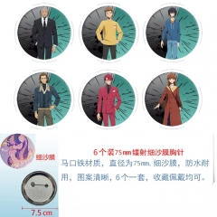 2 Styles 75mm 6PCS/SET Solo Leveling Cartoon Pin Anime Tinplate Brooch