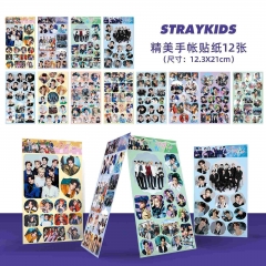 现货 Straykids精美12张套装贴纸 不干胶创意DIY贴纸 手账本贴纸