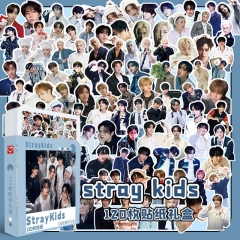 StrayKids贴纸礼盒 盒装120张不重复 明星创意自粘贴画大头贴纸