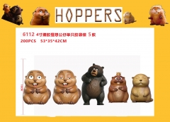 6112 4寸搪胶狸想公仔单只胶袋装 5款