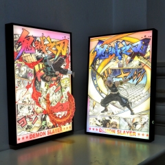 带电)鬼灭之刃炭治郎炼狱杏寿郎宇髓天元 创意手办冲出3D立体灯画装饰画摆件
