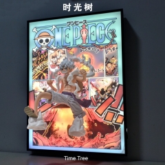 带电)五档路飞 创意手办冲出3D立体灯画装饰画摆件