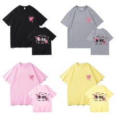 跨境棉T恤潮流Stray Kids Maxident男女同款短袖T恤 夏季休闲Kpop