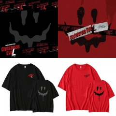 Stray Kids专辑ChristmasEveL周边印花同款短袖T恤宽松打歌衣服