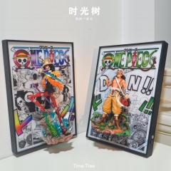 带电)草帽团员 创意手办冲出3D立体灯画装饰画摆件