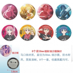 我推的孩子2 8款一套圆形镭射细沙膜胸针 58mm