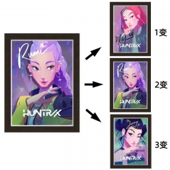 K-Pop: Demon Hunters Cartoon Anime 3D Poster Painting With Frame