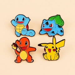 4 Styles Pokemon Cartoon Pin Anime Alloy Brooch