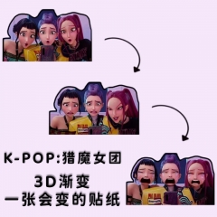 K-POP猎魔女团3D渐变贴纸鲁米米拉佐伊冰箱贴车贴HUNTR/X周边贴饰