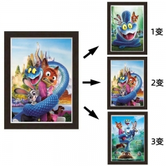 Zootopia Cartoon Anime 3D Poster Painting With Frame