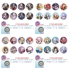 4 Styles 58mm 8PCS/SET Honkai: Star Rail Cartoon Pin Anime Tinplate Brooch