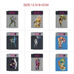 JOJO的奇妙冒险  10款 三折暗扣折叠拼色帆布钱包