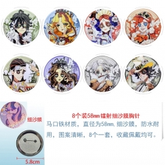 58mm 8PCS/SET Identity V Cartoon Pin Anime Tinplate Brooch