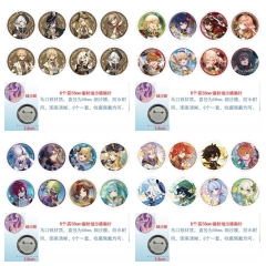4 Styles 58mm 8PCS/SET Genshin Impact Cartoon Pin Anime Tinplate Brooch