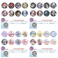 6 Styles 58mm 8PCS/SET Wuthering Waves Cartoon Pin Anime Tinplate Brooch