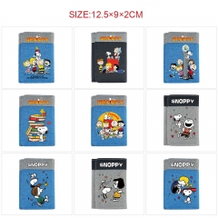 花生漫画snoopy  10款  三折暗扣折叠拼色帆布钱包