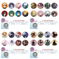 6 Styles 58mm 8PCS/SET Naruto Cartoon Pin Anime Tinplate Brooch