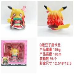 Q Version Demon Slayer: Kimetsu no Yaiba Kamado Nezuko COS Pikachu Collection Cartoon Charactor Cosplay Anime PVC Figure