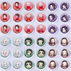 47 Styles 25MM 6PCS/SET Demon Slayer: Kimetsu no Yaiba Cartoon Pin Anime Tinplate Brooch