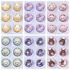 30 Styles 25MM 6PCS/SET Honkai: Star Rail Cartoon Pin Anime Tinplate Brooch