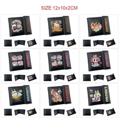 拉布布  10款  黑色皮暗扣钱包