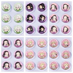 41 Styles 25MM 6PCS/SET Demon Slayer: Kimetsu no Yaiba Cartoon Pin Anime Tinplate Brooch