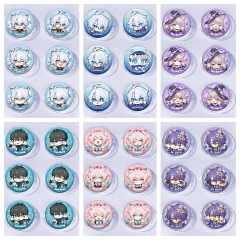 40 Styles 25MM 6PCS/SET Honkai: Star Rail Cartoon Pin Anime Tinplate Brooch