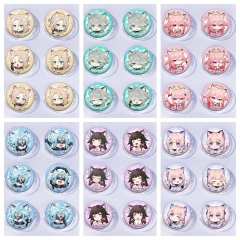 53 Styles 25MM 6PCS/SET Genshin Impact Cartoon Pin Anime Tinplate Brooch