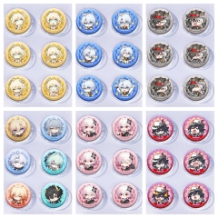 49 Styles 25MM 6PCS/SET Honkai: Star Rail Cartoon Pin Anime Tinplate Brooch