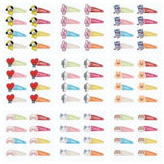 12个）KPOP韩流Q版明星DIY亚克力发夹SK BT2 NCT学生女滴水发卡夹bb夹子