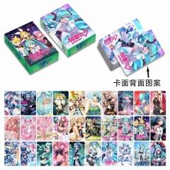 动漫周边 初音未来 双面彩印LOMO卡盒装珍藏小卡30张/套